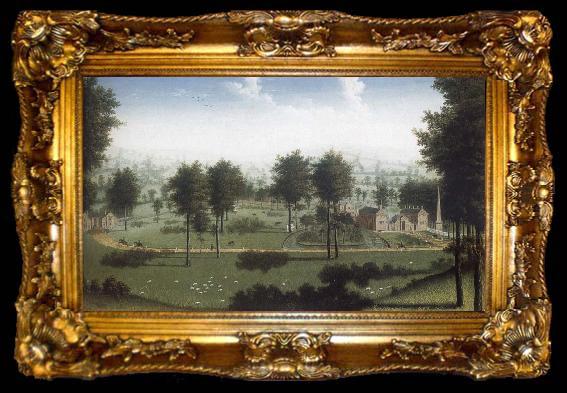 framed  unknow artist View of the Stables and entrance lodge, ta009-2